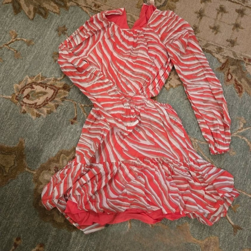 MICHAEL Michael Kors Coral and White Zebra Print Dress